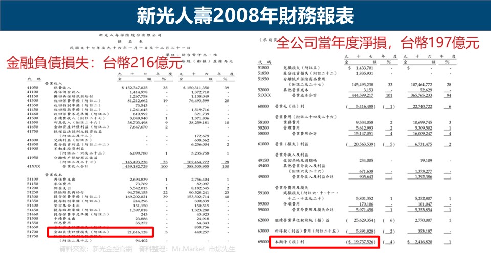 新光人壽2008年財務報表