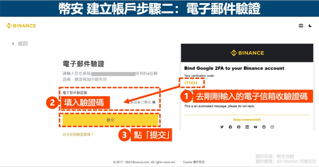 幣安 建立帳戶步驟二