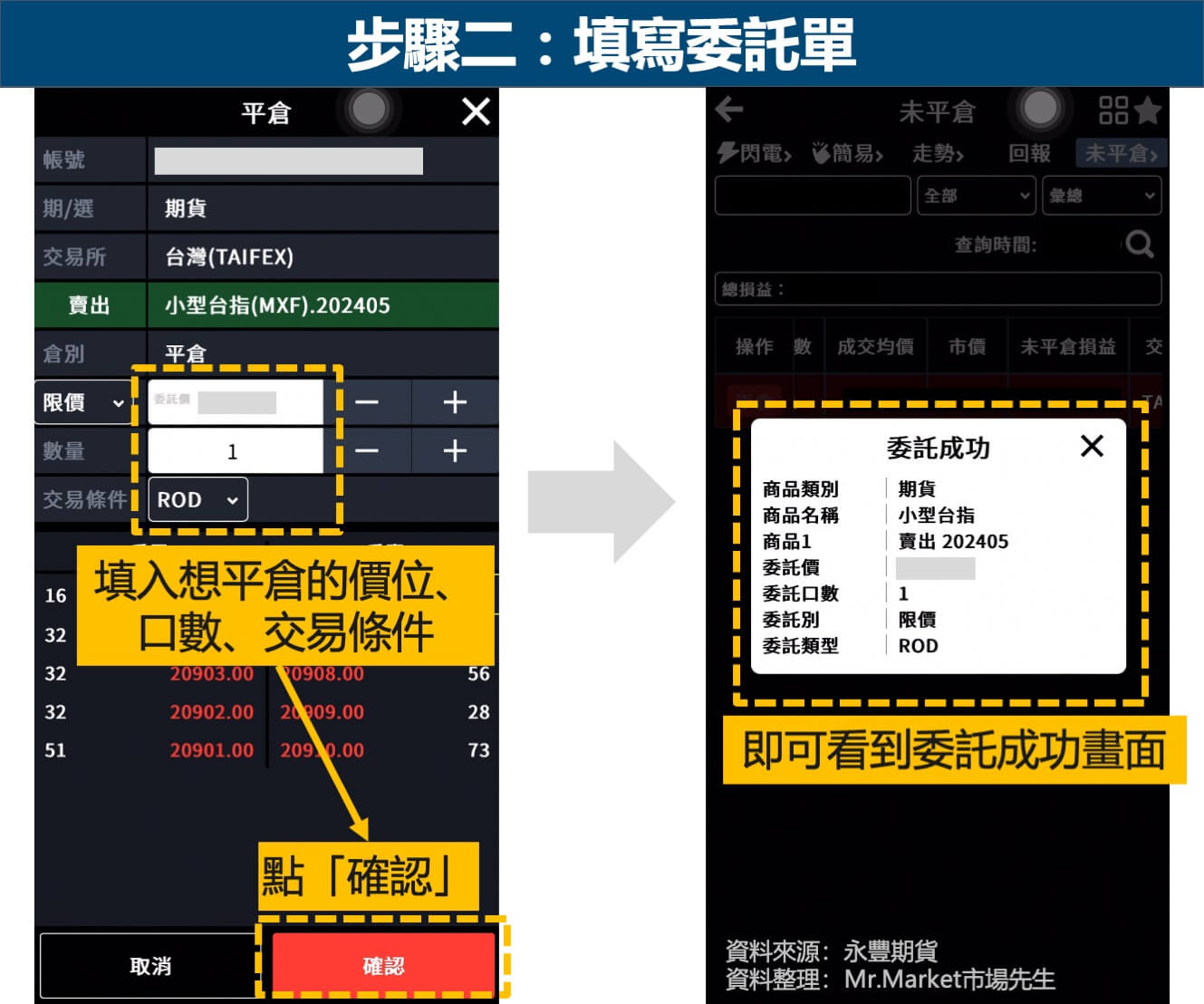 期貨轉倉操作案例-步驟二