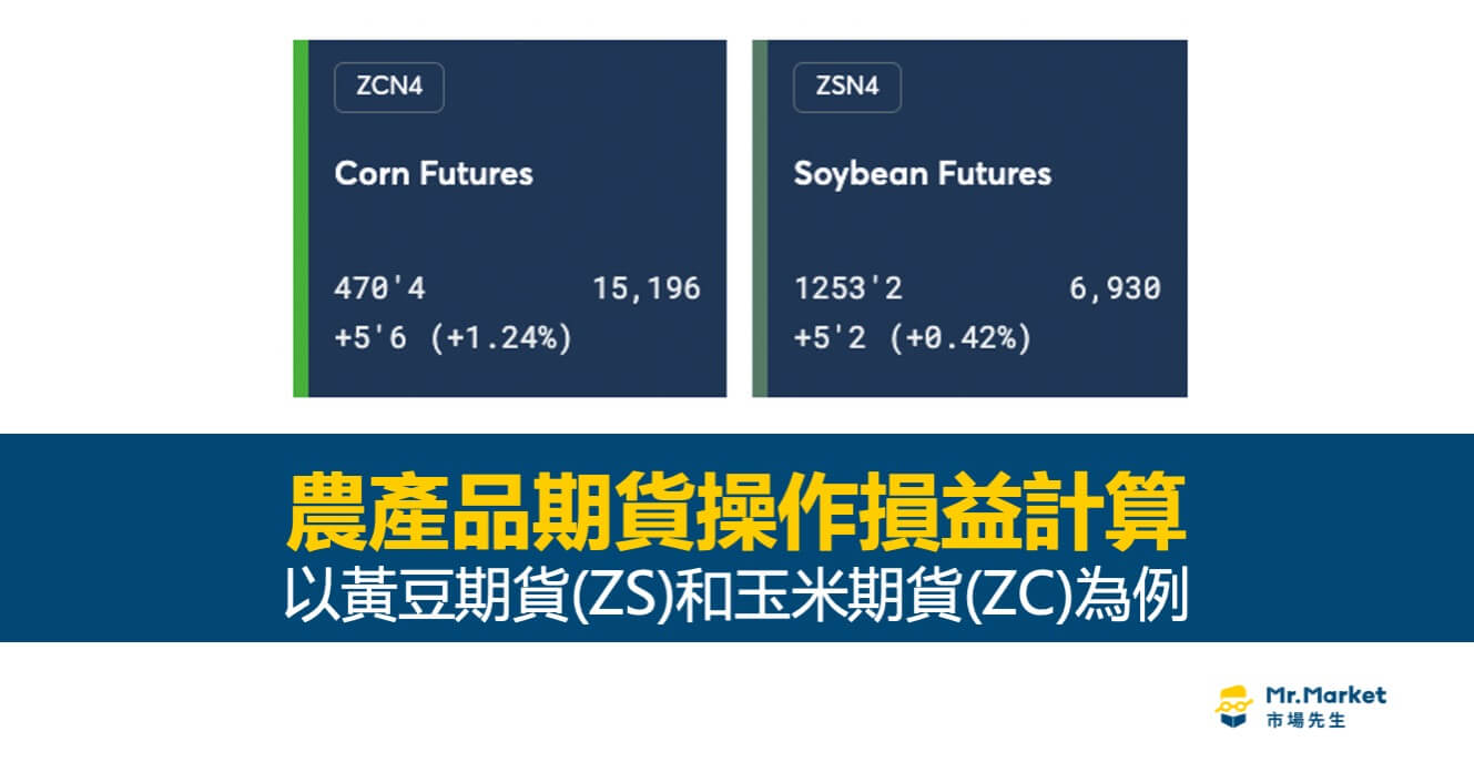 農產品期貨操作損益計算：以黃豆期貨和玉米期貨為例