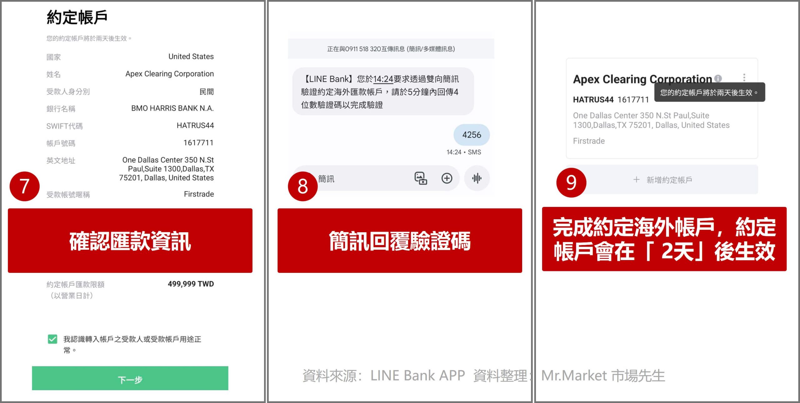 LINE Bank 設定海外約定帳戶 ３ 