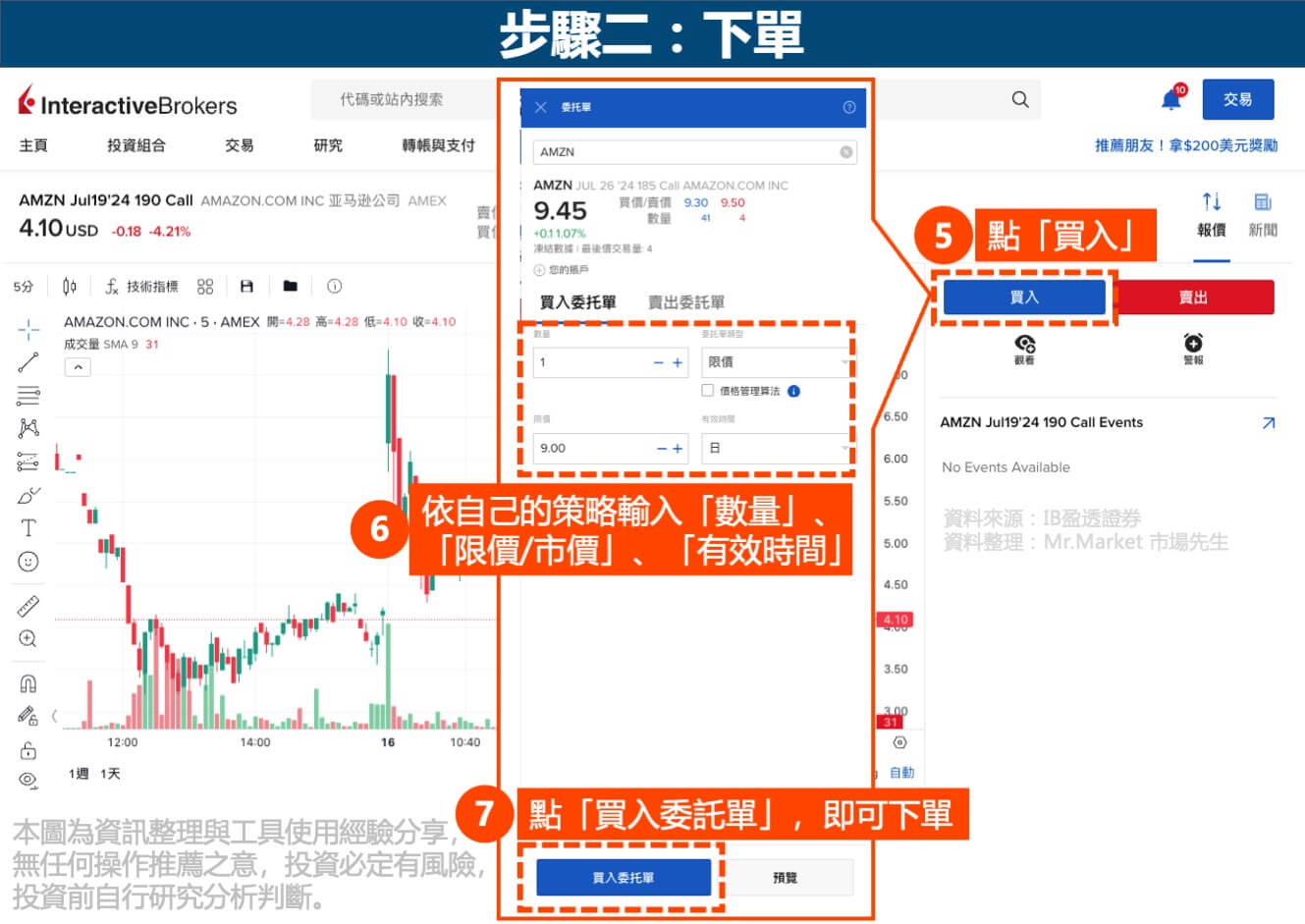 IB-網頁版-個股期權步驟二