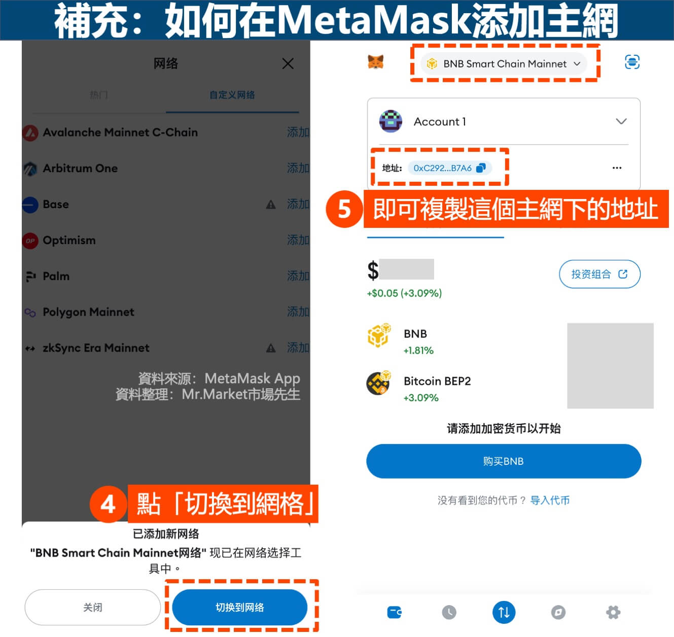 如何在MetaMask(狐狸錢包)新增主網-步驟3