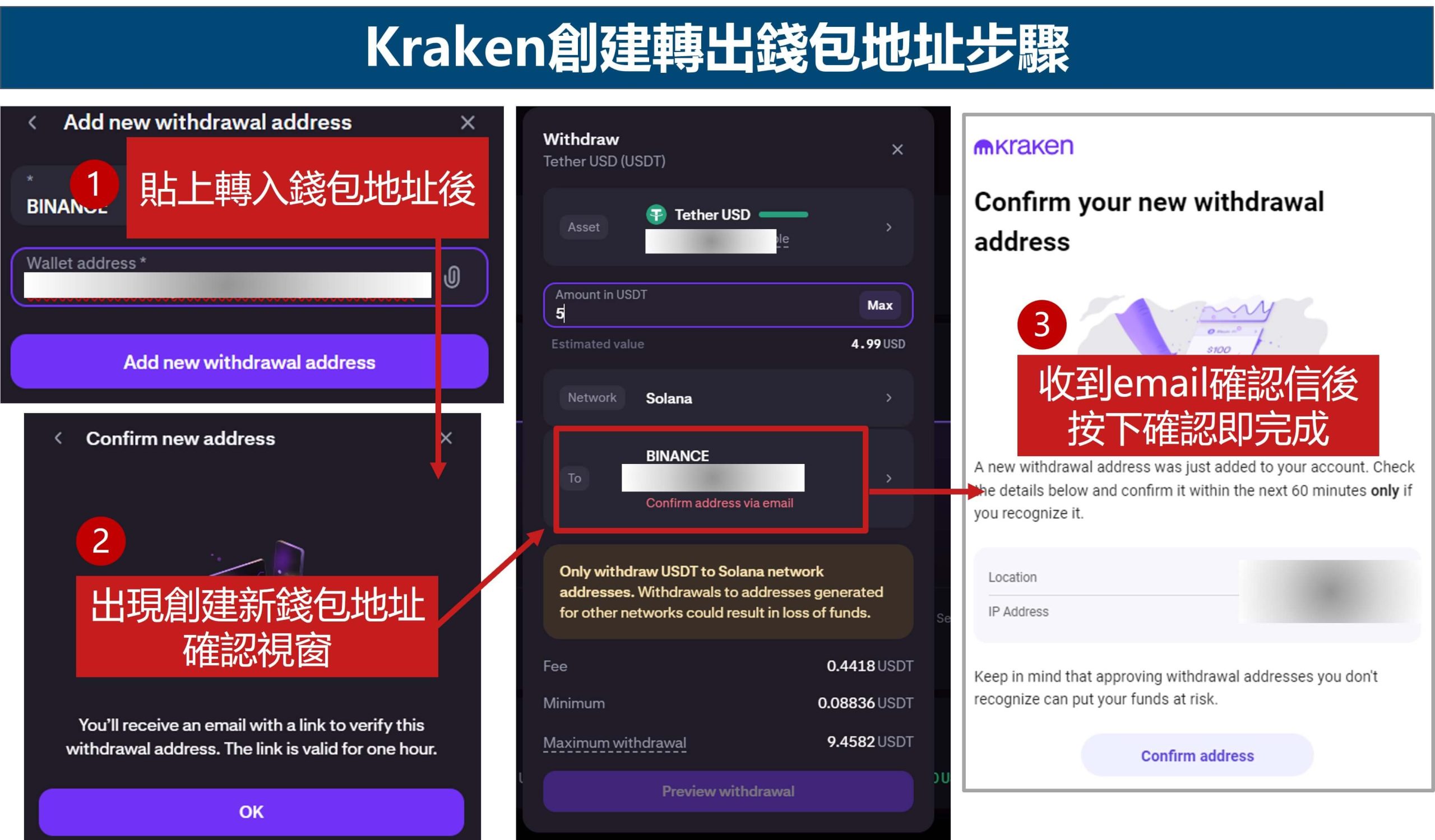 Kraken創建轉出錢包地址